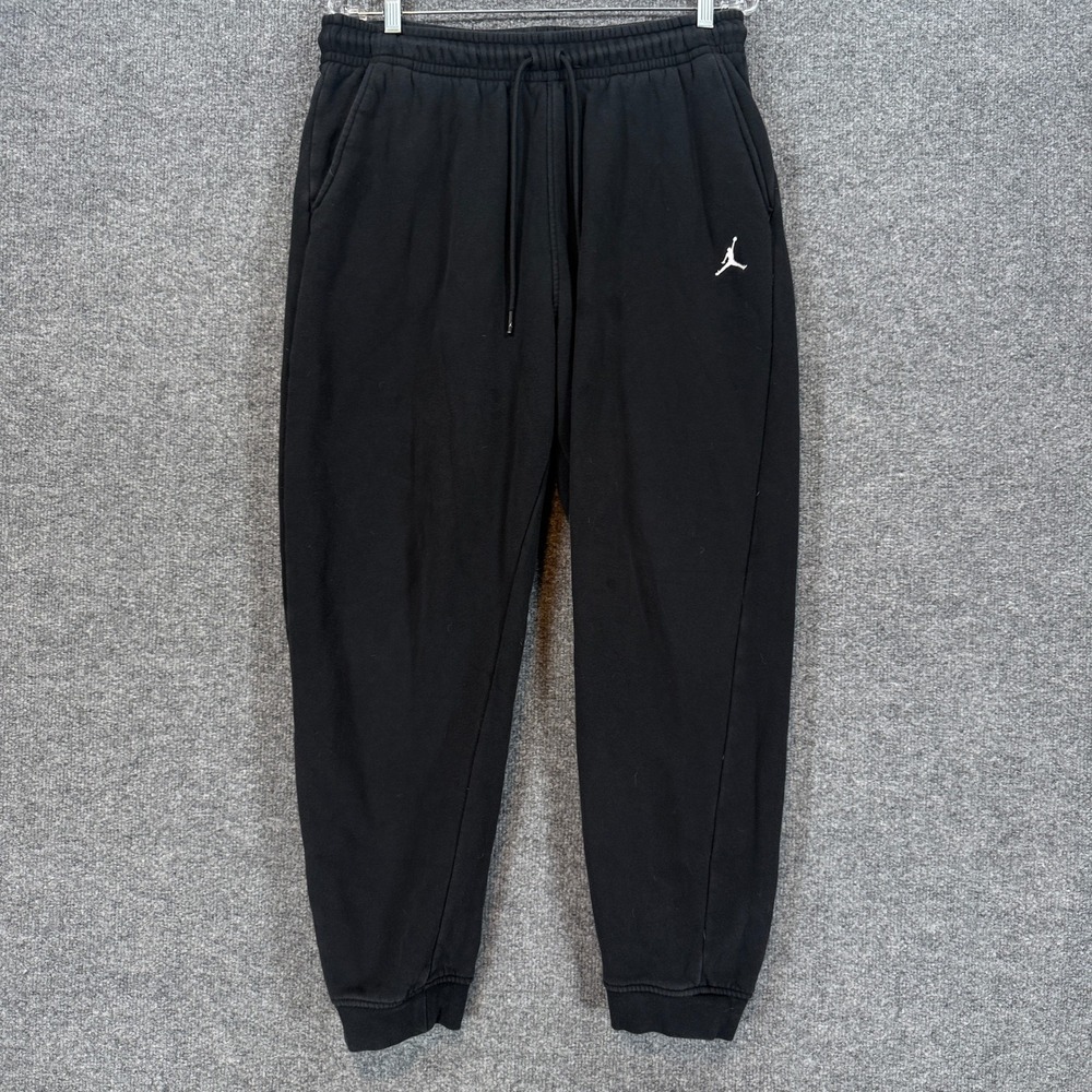 Jordan Joggers Mens Large Black Jumpman Fleece Sweatpants Athletic Training